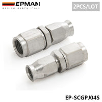 2PCS/LOT EPMAN Stainless Steel AN3 to AN -3 Straight Brake Swivel Telfon Hose Ends Car Fitting EP-SCGPJ04S(2PCS)