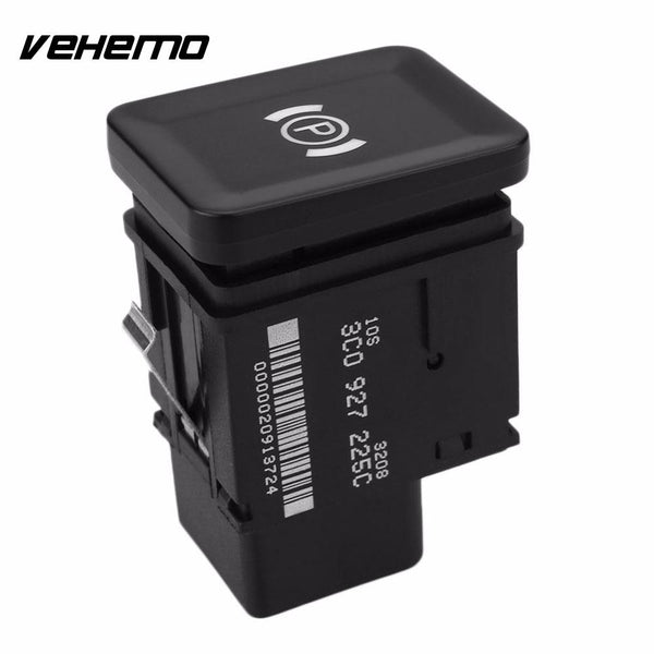 Vehemo Car Vehicle Plastic Hand Brake Switch Button Replacement Accessories for VW Passat B6 (06-09) Black