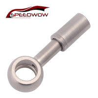 SPEEDWOW AN3 0/28degree Stainless Steel Banjo Fitting Brake Line Hose Swivel End Crimp on Banjo Fitting