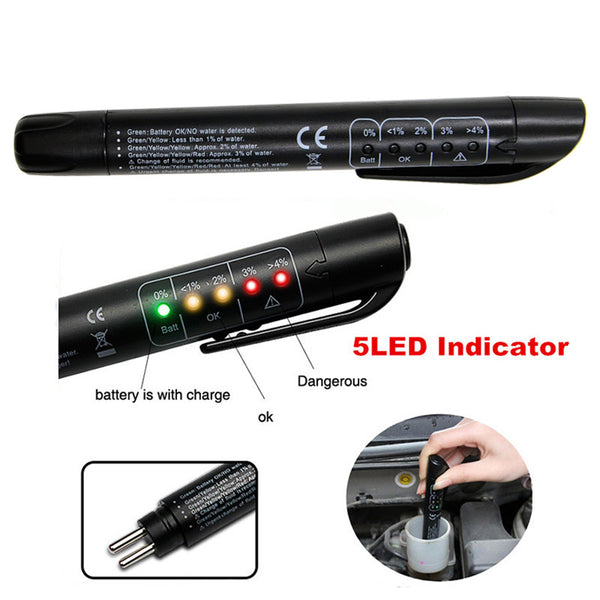 Brake Fluid Liquid Tester Pen With 5 LED Light Car Essential Accessories Diagnostic Tools Mini Brake Fluid Tester