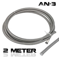 2m AN3 Braided Stainless Steel 3AN AN3 AN-3 Brake Hose PTEF Hydraulic Brake Fuel Line Hose