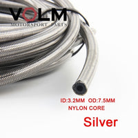 5m/lot AN3 Motorcycle braided Stainless Steel nylon BRAKE LINE HOSE FLUID HYDRAULIC Precise hose Gas Oil Fuel Line Hose