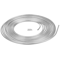 25/50 ft Roll Coil of 3/16" OD Copper Nickel Brake Line Tubing Kit Fittings Silver Anti-rust Universal For Household Industrial