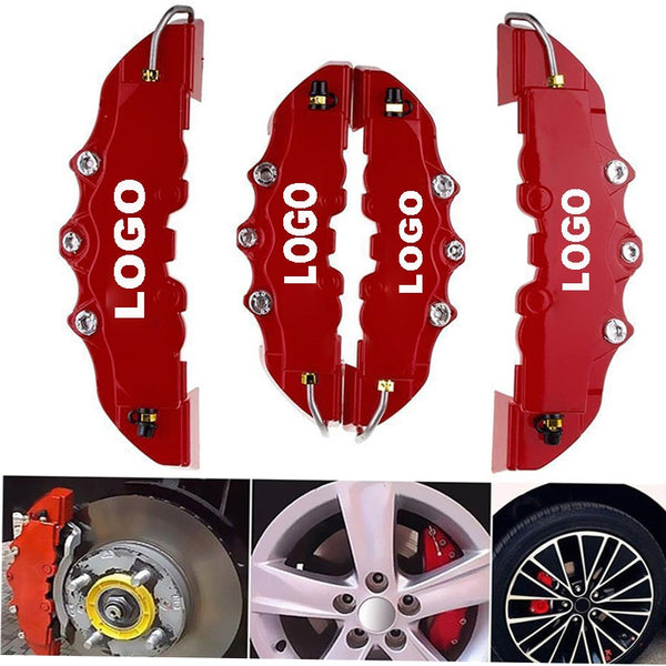 4PCS Car Auto Disc Brake Caliper Cover With 3D Word Universal Kit Fit to 14-16 Inches Car 2 M and 2 S Red Brake cover For Brembo