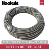 HAOKULE 3AN/AN3 PTFE Teflon  STAINLESS STEEL BRAIDED HOSE WITH BLACK/CLEAR/BLUE PVC COVER