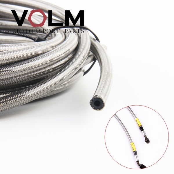 AN3 Motorcycle braided Stainless Steel nylon BRAKE LINE HOSE FLUID HYDRAULIC Precise hose Gas Oil Fuel Line Hose