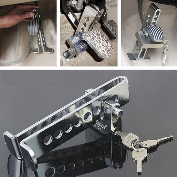 Universal Car Steel Anti-Theft Security Supplies Device Clutch Brake Lock Chrome