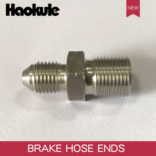 HAOKULE  AN3 3/8x24 UNF to M12x1.25 / M12x1.5 / M12x1.0 Male Bubble Flare Stainless Steel Brake Fittings INVERTED FLARE Adapter