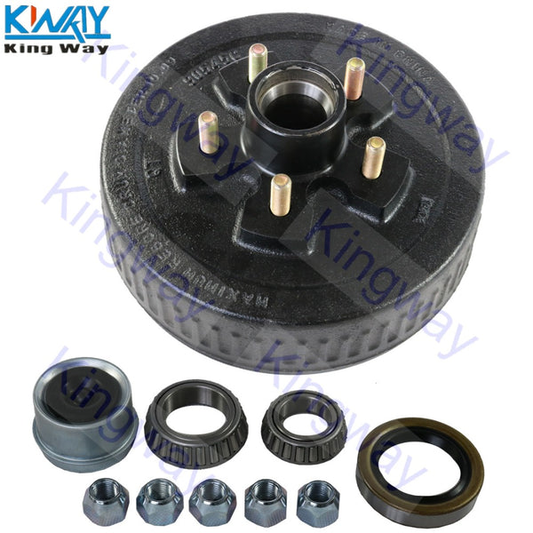 FREE SHIPPING - King Way - 10" X 2-1/4" Trailer Brake 5 on 4.5 Hub Drum Assembly For 3500 lbs Axle - 22001K