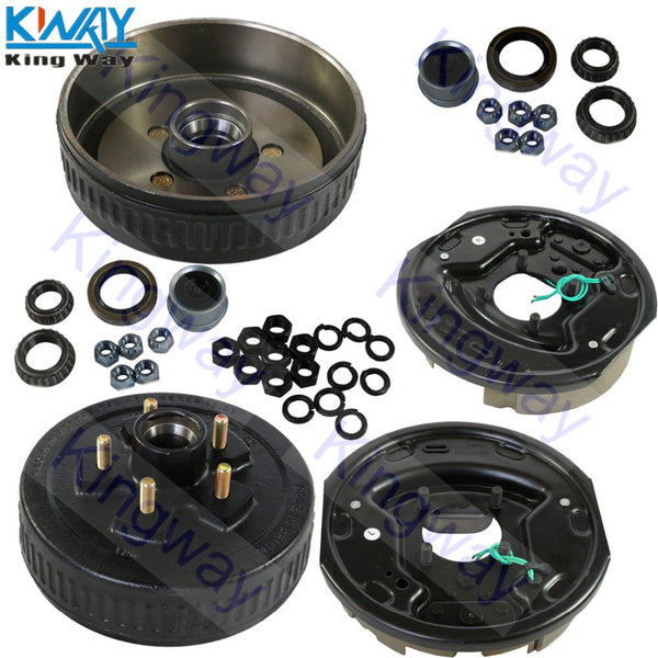 FREE SHIPPING - King Way - 2 PCS Trailer 10"X2-1/4" Electric Brake 5 on 4.5 Hub Drum Kits For 3500 lbs Axle