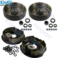 FREE SHIPPING - King Way - 2 PCS Trailer 10"X2-1/4" Electric Brake 5 on 4.5 Hub Drum Kits For 3500 lbs Axle